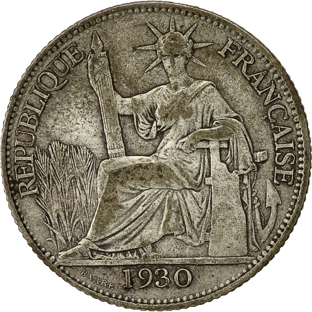Coin, FRENCH INDO-CHINA, 20 Cents, 1930, Paris, VF(30-35), Silver, KM:17.1