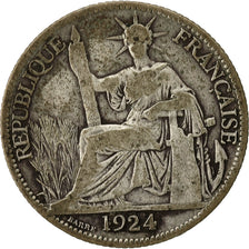 Münze, FRENCH INDO-CHINA, 20 Cents, 1924, Paris, S, Silber, KM:17.1
