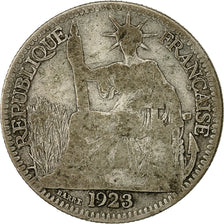 Moneda, INDOCHINA FRANCESA, 10 Cents, 1923, Paris, BC, Plata, KM:16.1