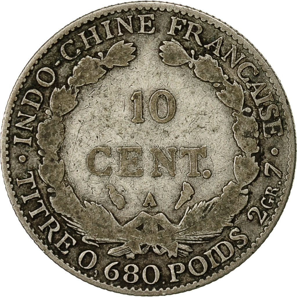 Coin, FRENCH INDO-CHINA, 10 Cents, 1923, Paris, F(12-15), Silver, KM:16.1