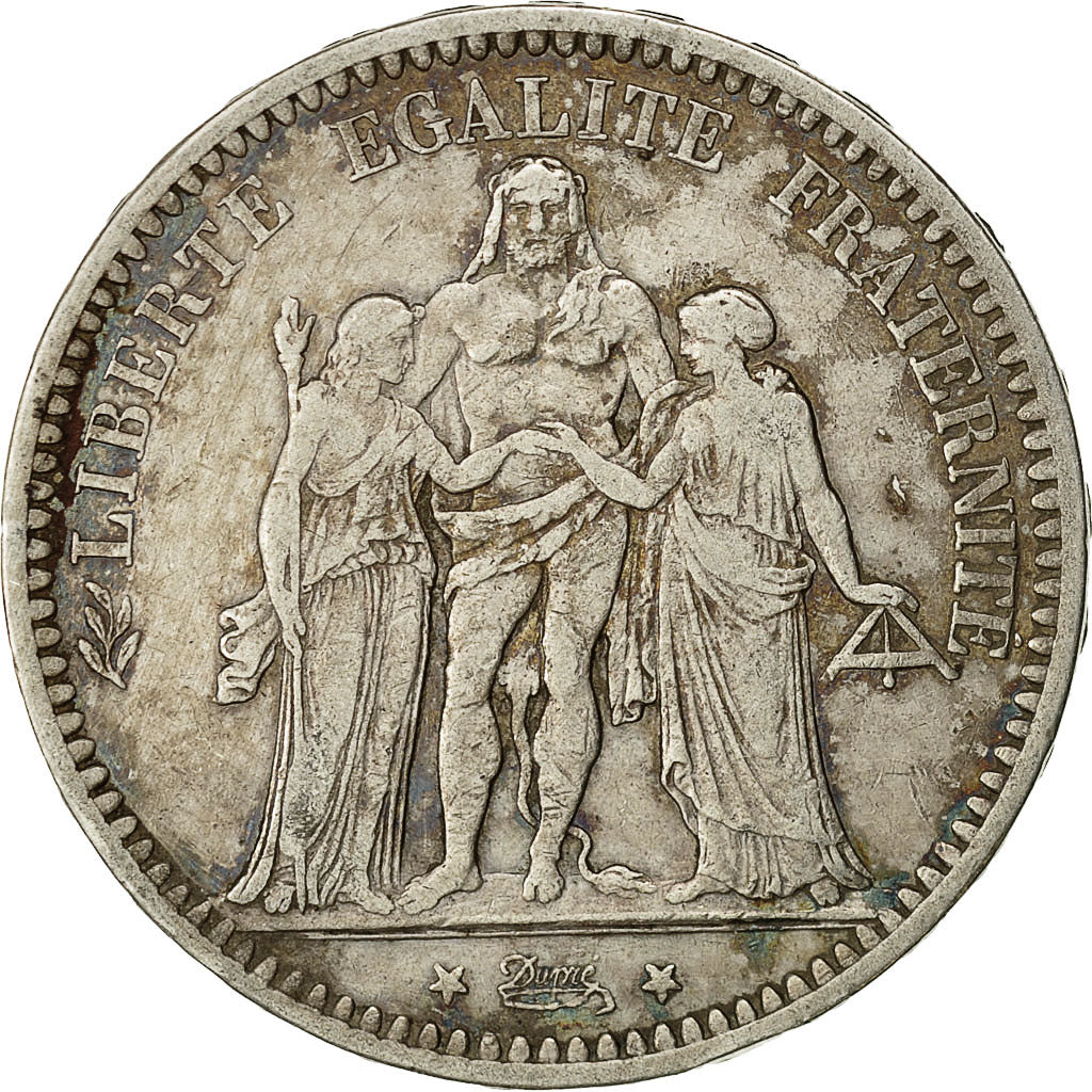 Coin, France, Hercule, 5 Francs, 1873, Bordeaux, EF(40-45), Silver, KM:820.2