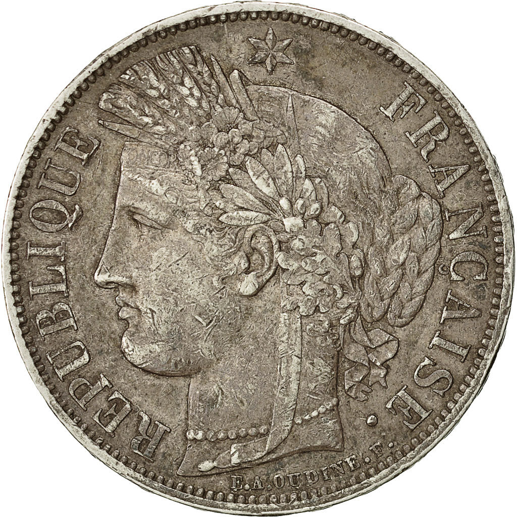 Münze, Frankreich, Cérès, 5 Francs, 1849, Paris, SS, Silber, KM:761.1