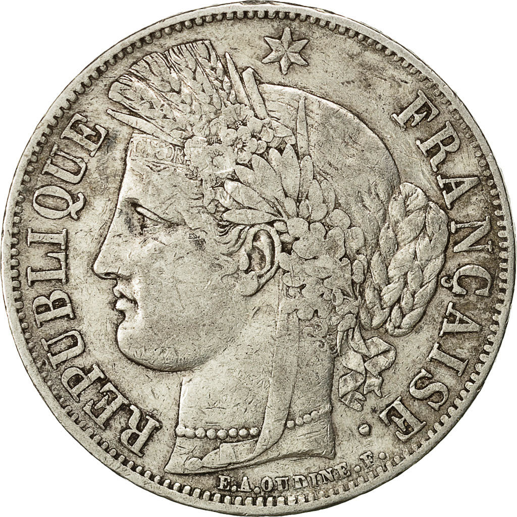 Moneta, Francia, Cérès, 5 Francs, 1849, Paris, BB, Argento, KM:761.1
