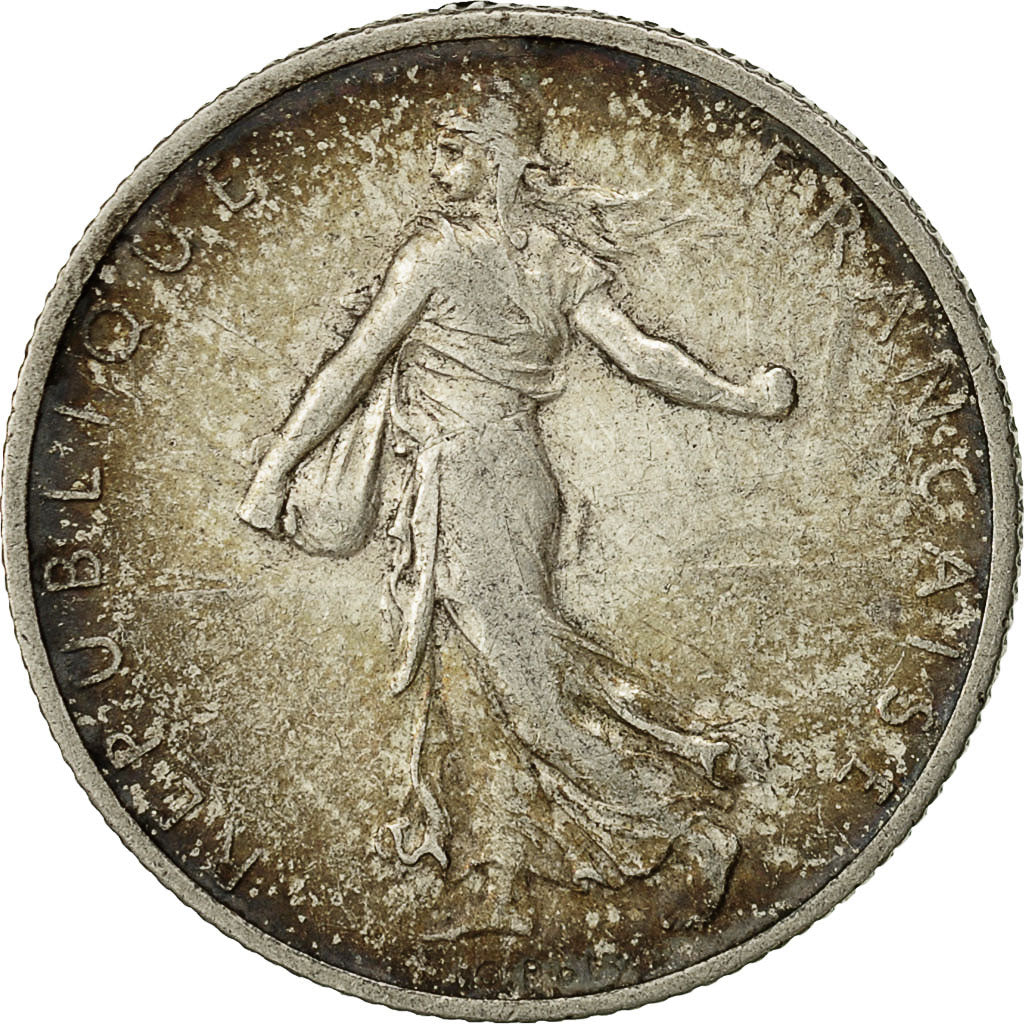 Munten, Frankrijk, Semeuse, 2 Francs, 1912, Paris, ZF, Zilver, KM:845.1