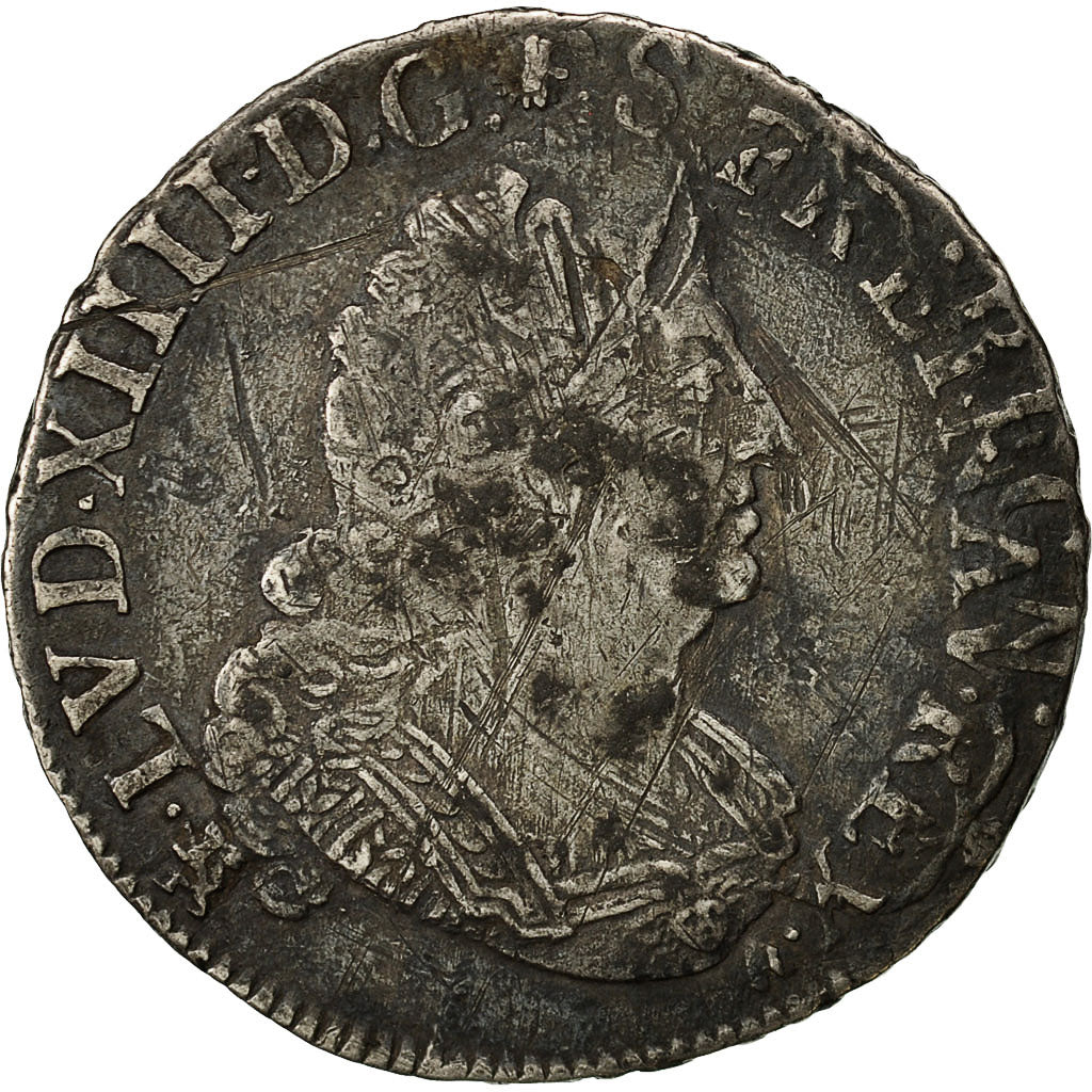 Coin, France, Louis XIV, 1/2 Écu aux palmes, 1/2 Ecu, 1693, Rennes, VF(30-35)