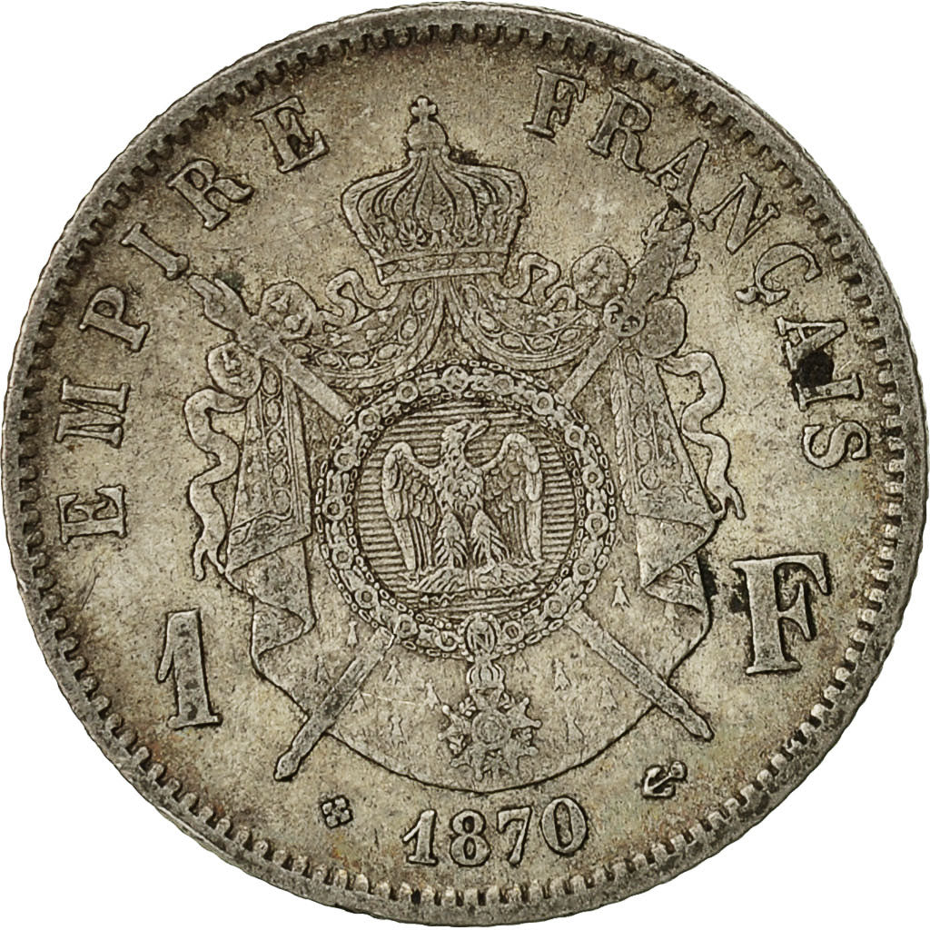 Munten, Frankrijk, Napoleon III, Napoléon III, Franc, 1870, Strasbourg, FR+