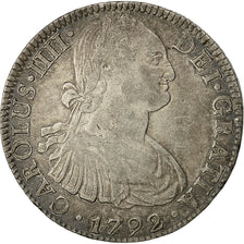 Moneda, México, Charles IV, 8 Reales, 1792, Mexico City, MBC, Plata, KM:109
