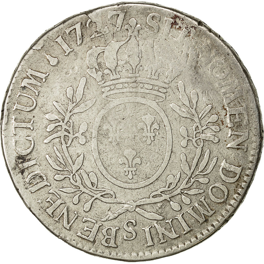 Monnaie, France, Louis XV, Écu aux branches d'olivier, Ecu, 1727, Reims, TB