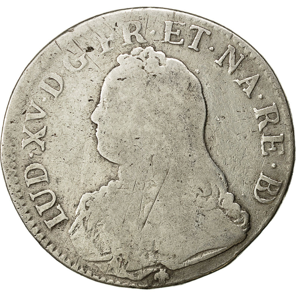 Monnaie, France, Louis XV, Écu de Béarn aux branches d'olivier, Ecu, 1734