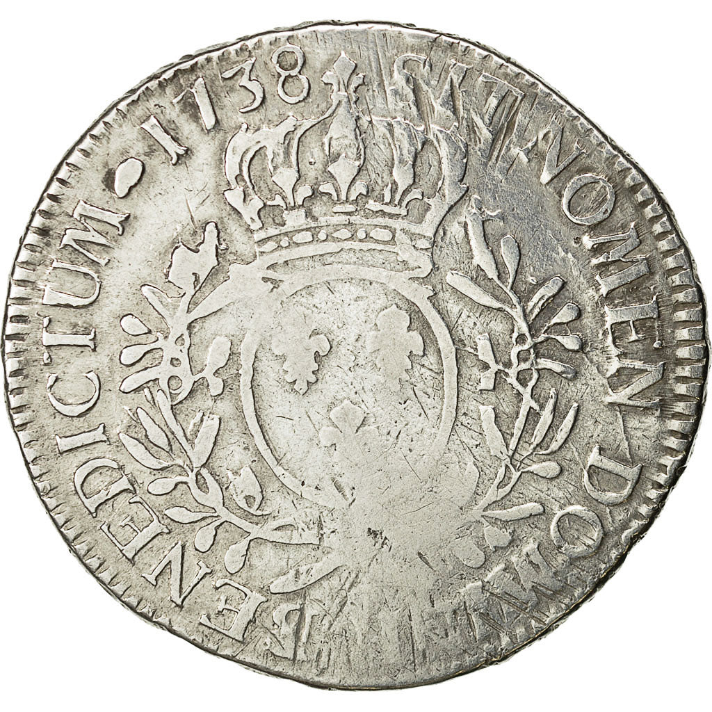 Monnaie, France, Louis XV, Écu aux branches d'olivier, Ecu, 1738, Montpellier