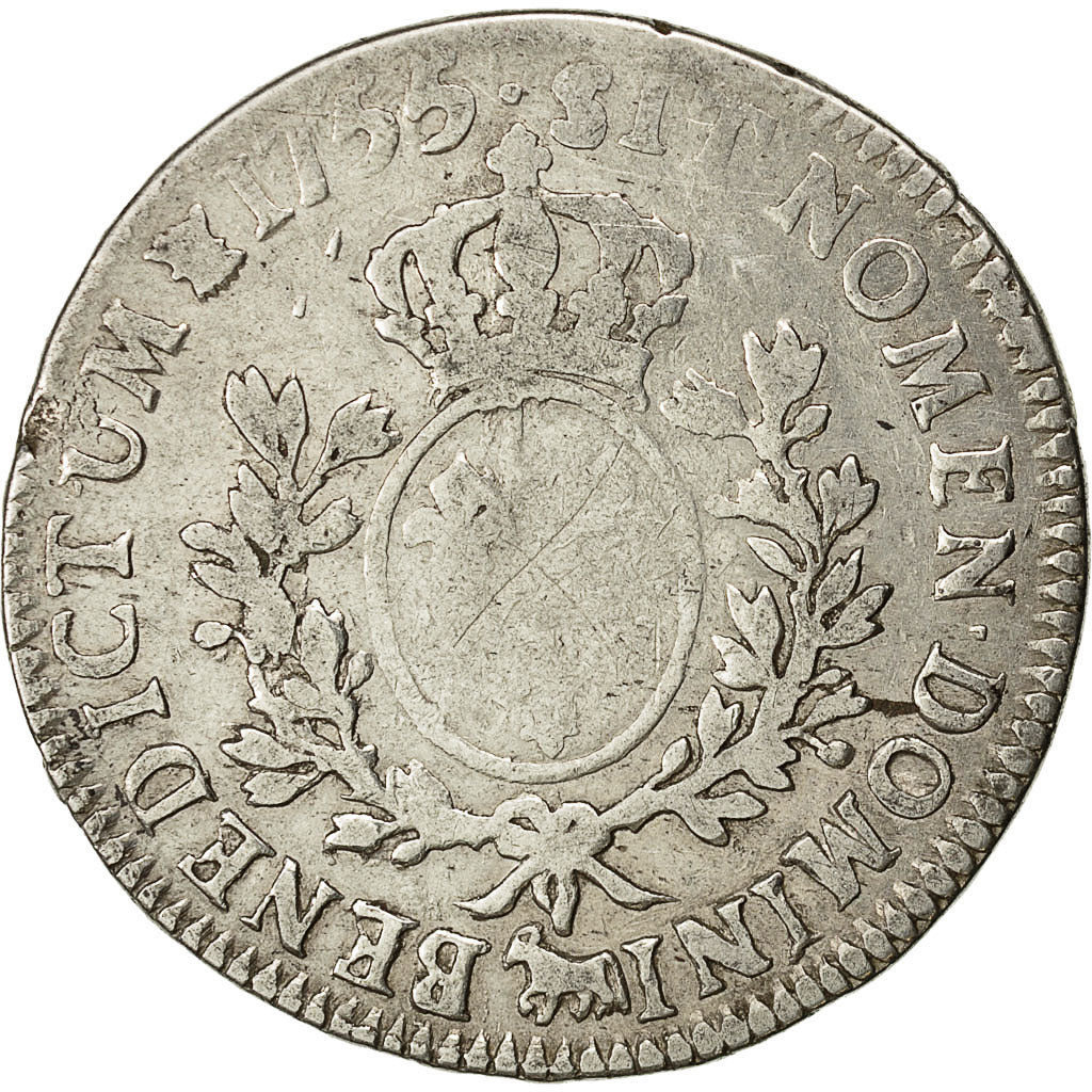 Coin, France, Louis XV, Écu de Béarn au bandeau, Ecu, 1755, Pau, F(12-15)