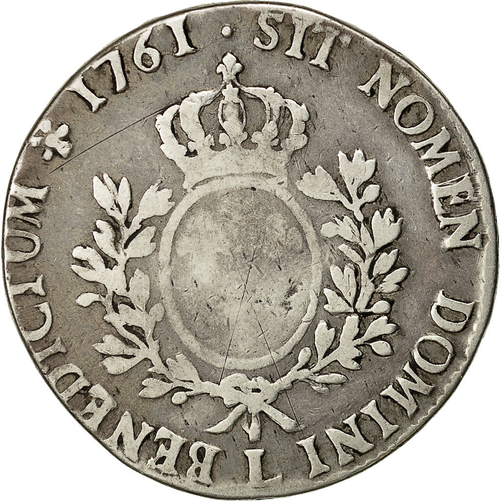 Moneda, Francia, Louis XV, Écu au bandeau, Ecu, 1761, Bayonne, BC+, Plata