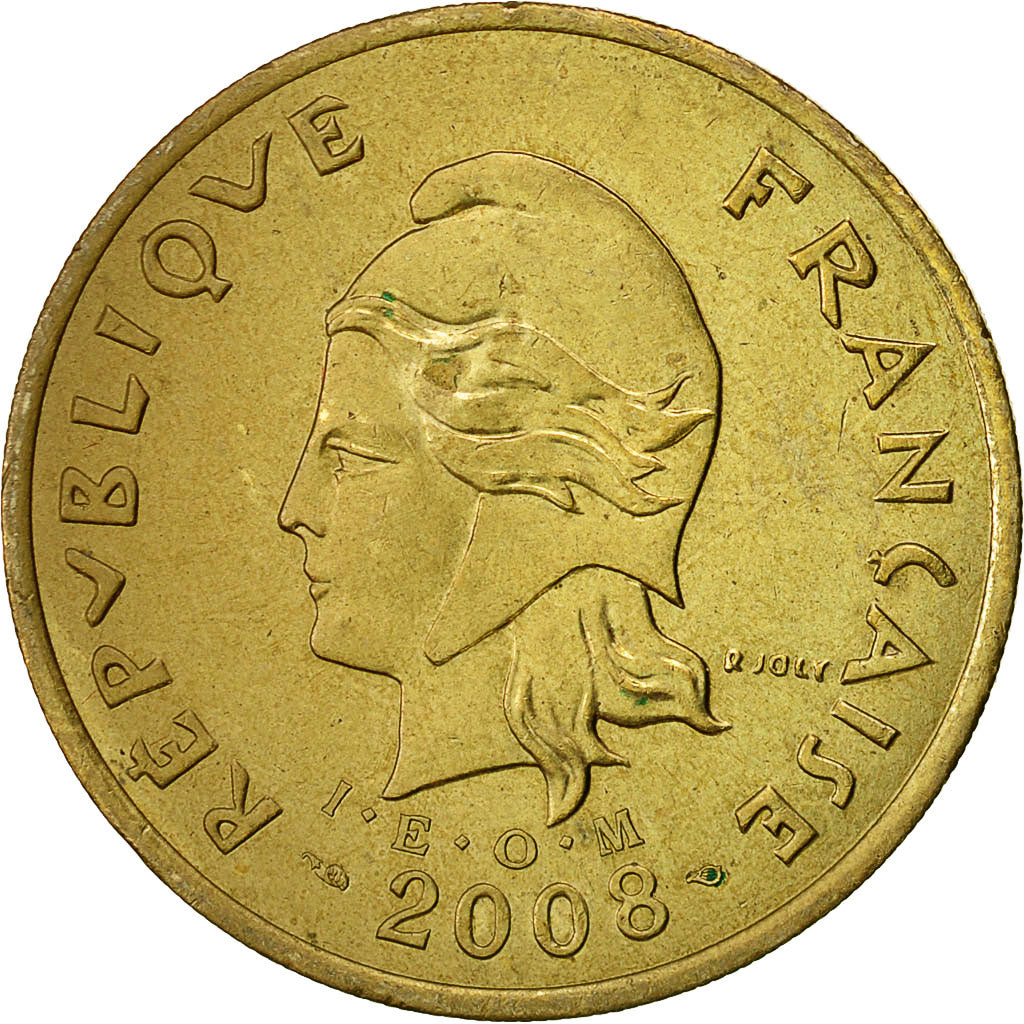 Coin, French Polynesia, 100 Francs, 2008, Paris, MS(60-62), Aluminum-Bronze