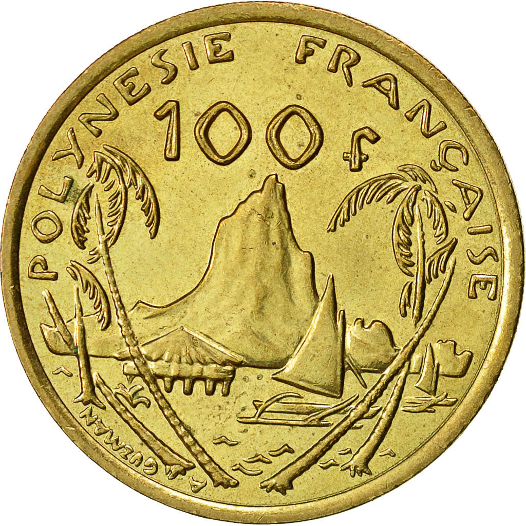 Coin, French Polynesia, 100 Francs, 2008, Paris, MS(60-62), Aluminum-Bronze