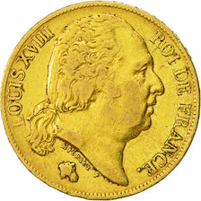 Munten, Frankrijk, Louis XVIII, Louis XVIII, 20 Francs, 1820, Paris, ZF, Goud