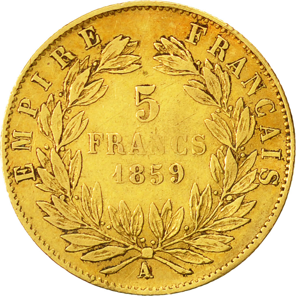 Coin, France, Napoleon III, Napoléon III, 5 Francs, 1859, Paris, EF(40-45)