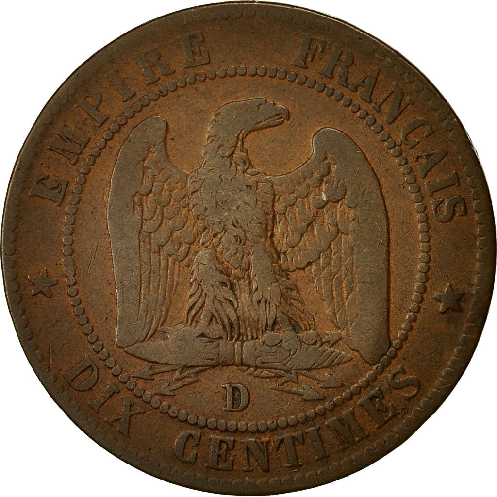 Coin, France, Napoleon III, Napoléon III, 10 Centimes, 1853, Lyons, VF(30-35)