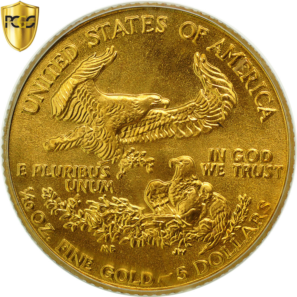 Coin, United States, $5, 1989, U.S. Mint, Philadelphia, PCGS, MS69, MS(65-70)