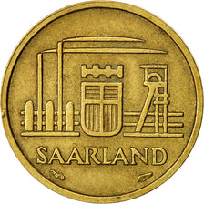 Moneda, SARRE, 10 Franken, 1954, Paris, MBC, Aluminio - bronce, KM:1