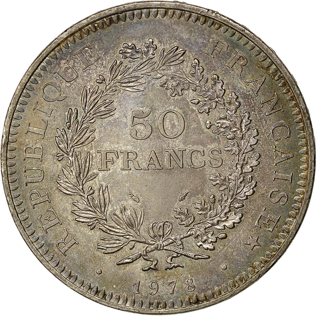 Coin, France, Hercule, 50 Francs, 1978, Paris, MS(63), Silver, KM:941.1