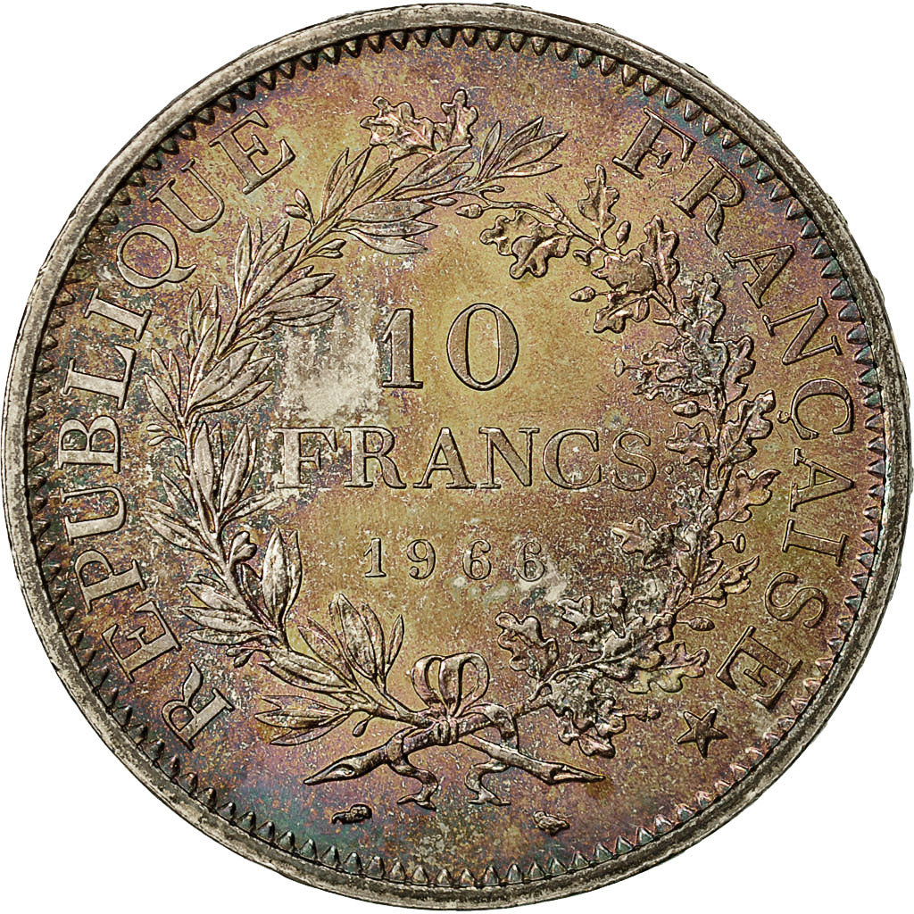 Coin, France, Hercule, 10 Francs, 1966, Paris, MS(63), Silver, KM:932