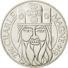 Coin, France, Charlemagne, 100 Francs, 1990, MS(60-62), Silver, KM:982
