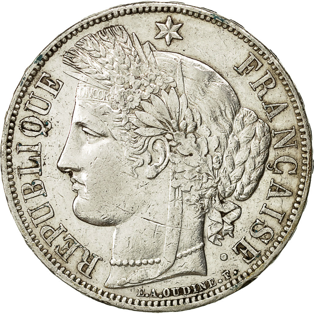 Coin, France, Cérès, 5 Francs, 1870, Paris, AU(55-58), Silver, KM:819