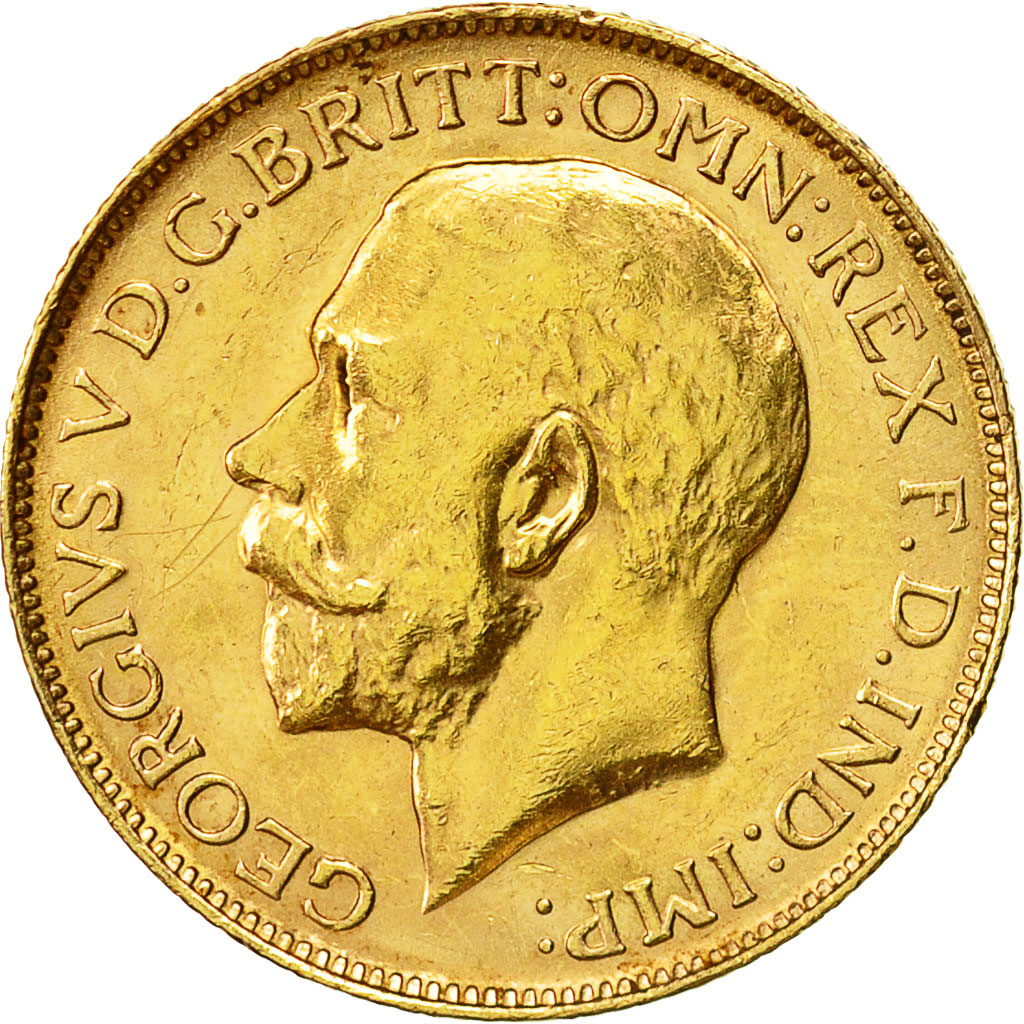Coin, Australia, George V, Sovereign, 1918, Perth, MS(60-62), Gold, KM:29