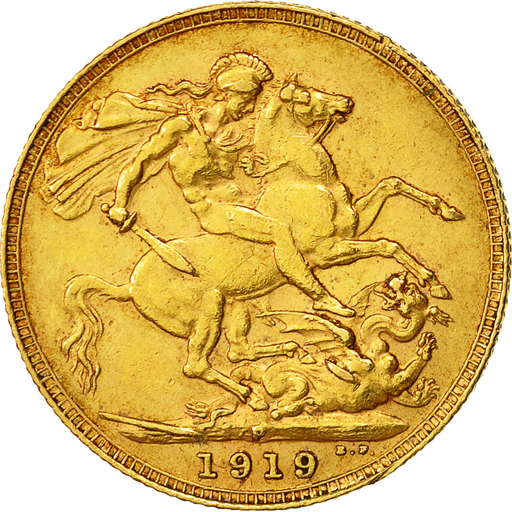 Moneta, Australia, George V, Sovereign, 1919, Perth, SPL-, Oro, KM:29