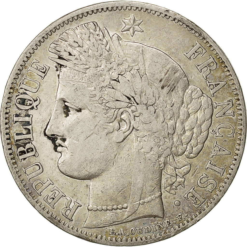Coin, France, Cérès, 5 Francs, 1849, Paris, EF(40-45), Silver, KM:761.1