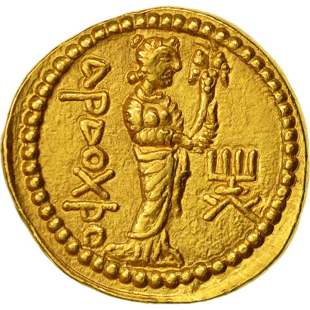 Coin, Kushan Empire, Huvishka, Dinar, 151-190, AU(55-58), Gold