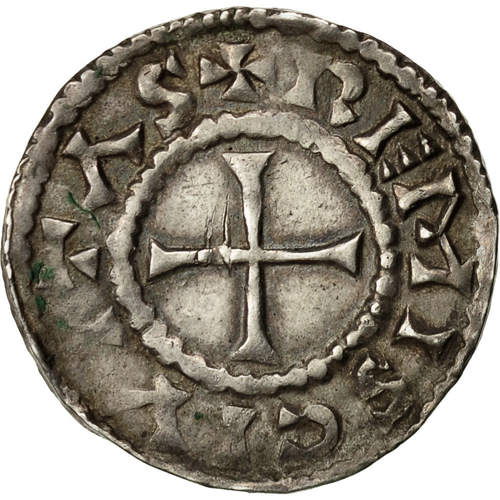 Coin, France, Charles le Chauve, Denier, 864-877, Reims, AU(50-53), Silver