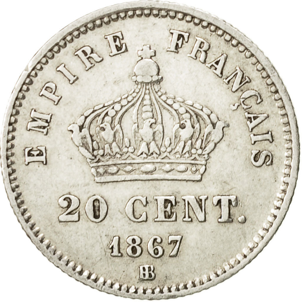 Coin, France, Napoleon III, Napoléon III, 20 Centimes, 1867, Strasbourg