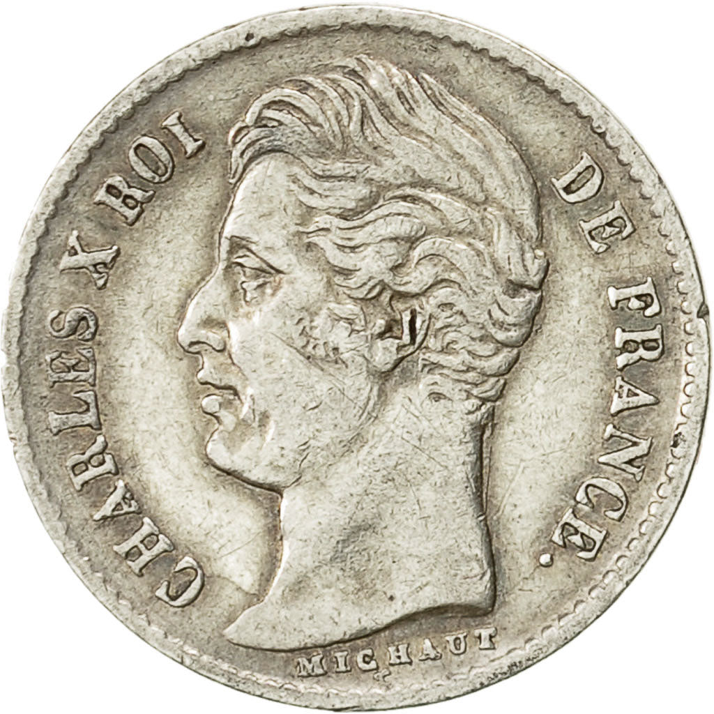 Moneta, Francia, Charles X, 1/4 Franc, 1828, Paris, BB+, Argento, KM:722.1
