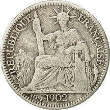 Coin, FRENCH INDO-CHINA, 10 Cents, 1902, Paris, VF(30-35), Silver, KM:9