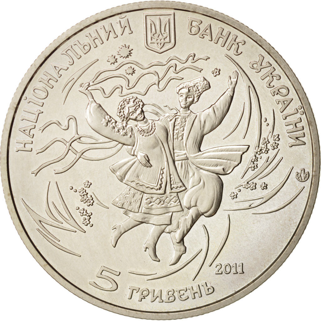 Moneta, Ucraina, 5 Hryven, 2011, Kyiv, SPL, Rame-nichel-zinco, KM:627