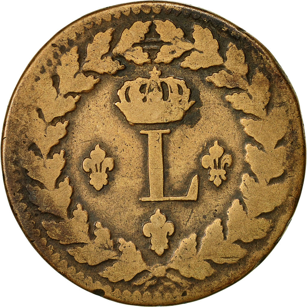 Monnaie, France, Louis XVIII, Decime, 1815, Strasbourg, TB, Bronze