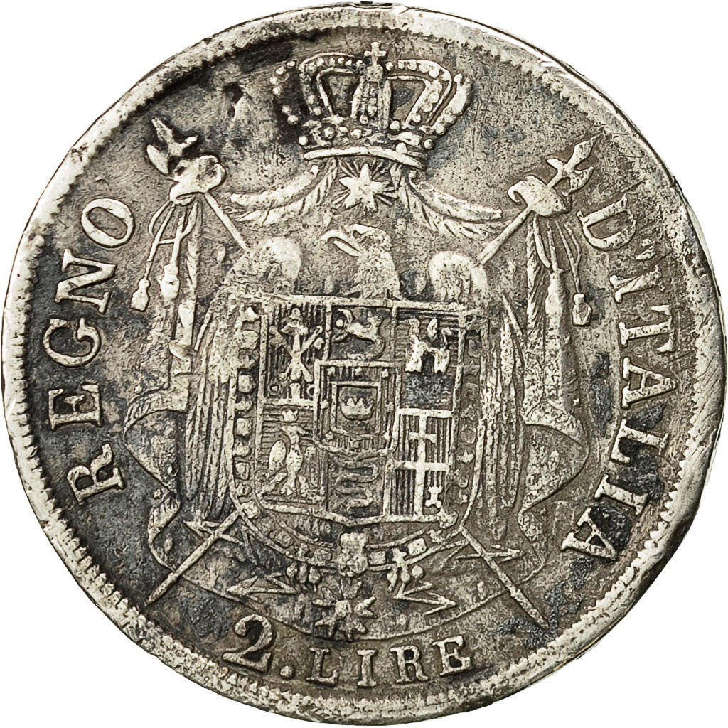 Moneta, STATI ITALIANI, KINGDOM OF NAPOLEON, Napoleon I, 2 Lire, 1809, Milan