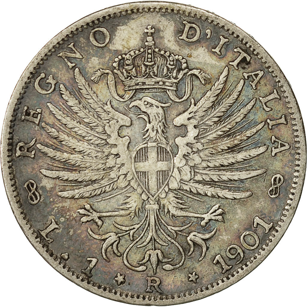 Coin, Italy, Vittorio Emanuele III, Lira, 1901, Rome, AU(55-58), Silver, KM:32