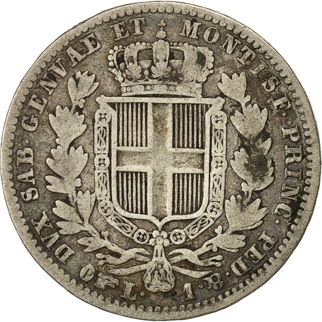 Moneda, Estados italianos, SARDINIA, Carlo Alberto, Lira, 1838, Torino, BC+