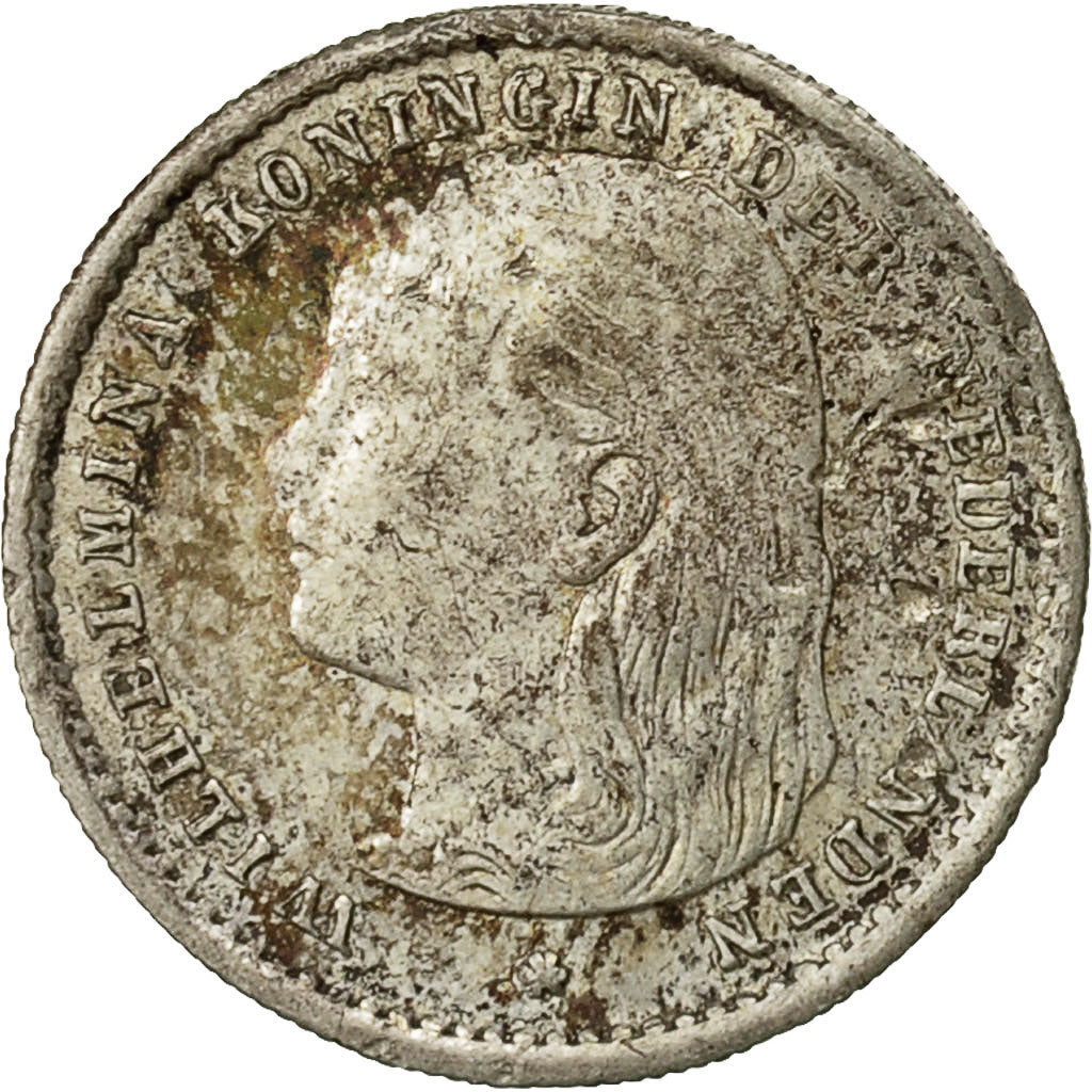 Coin, Netherlands, Wilhelmina I, 10 Cents, 1896, EF(40-45), Silver, KM:116