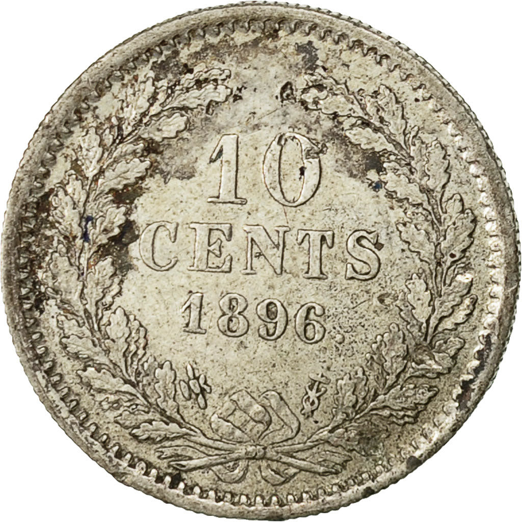 Coin, Netherlands, Wilhelmina I, 10 Cents, 1896, EF(40-45), Silver, KM:116