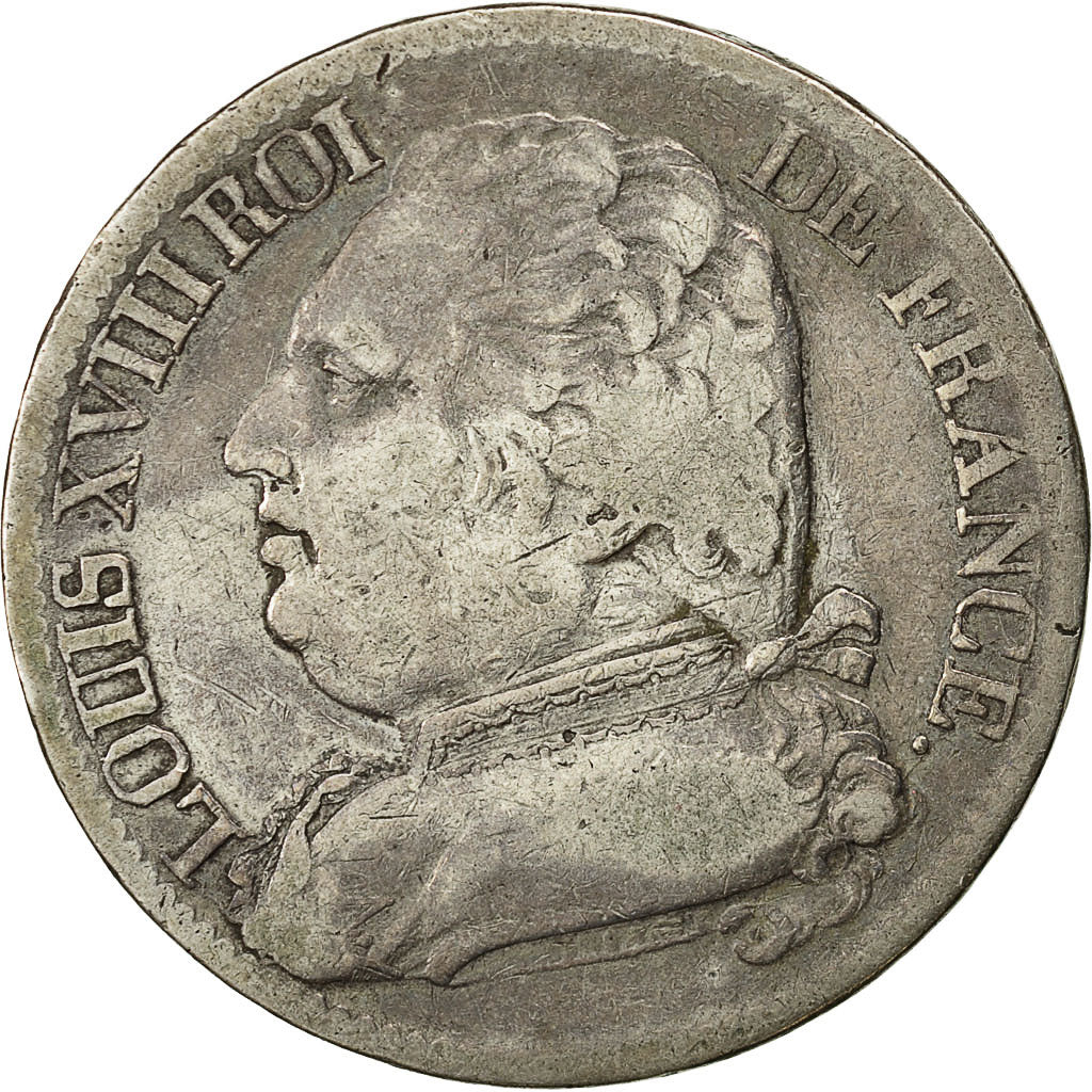 Munten, Frankrijk, Louis XVIII, Louis XVIII, 5 Francs, 1815, Toulouse, FR+