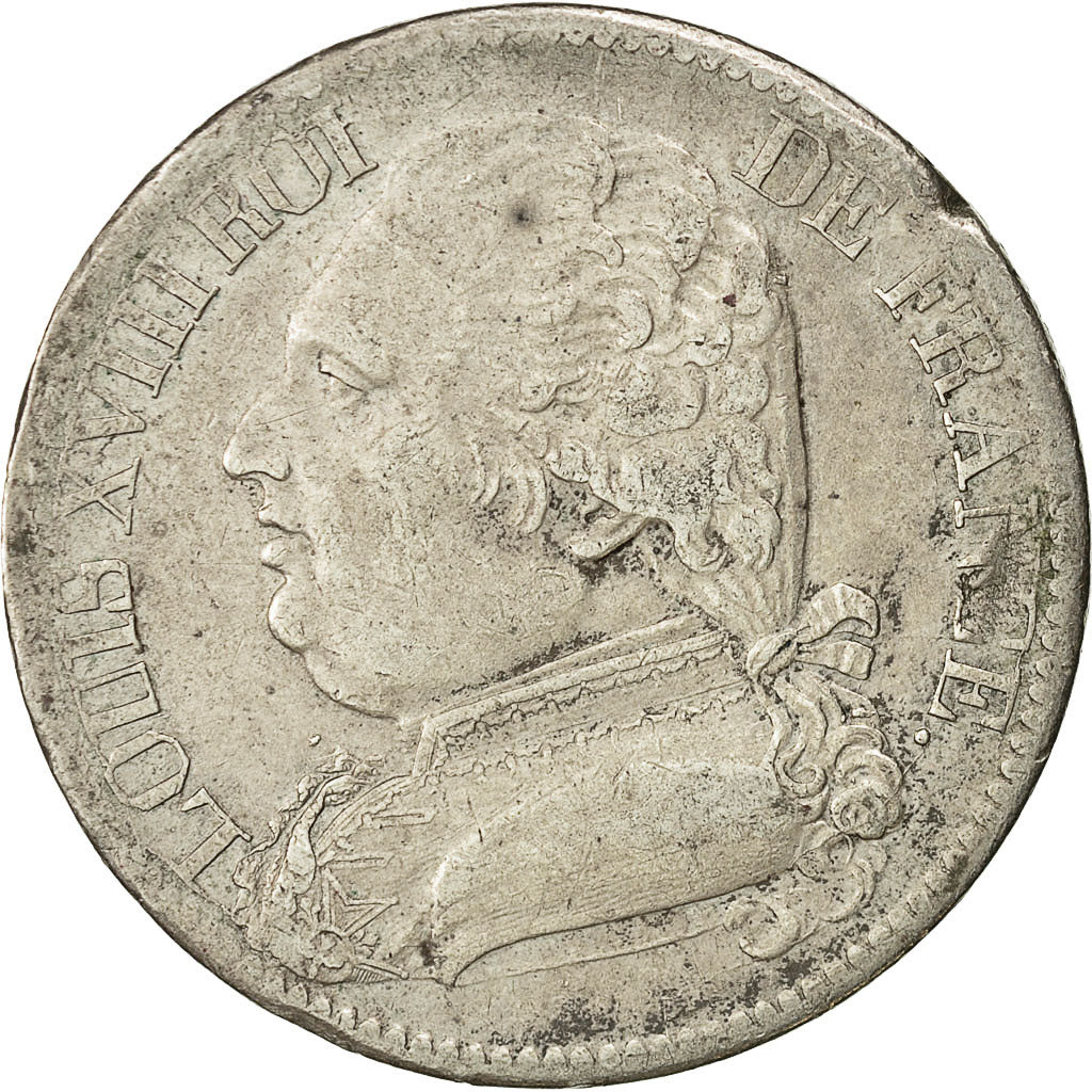 Coin, France, Louis XVIII, 5 Francs, 1815, Toulouse, EF(40-45), Silver, KM 702.9