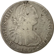 Coin, Peru, Charles IV, 8 Reales, 1803, Lima, VF(20-25), Silver, KM 97