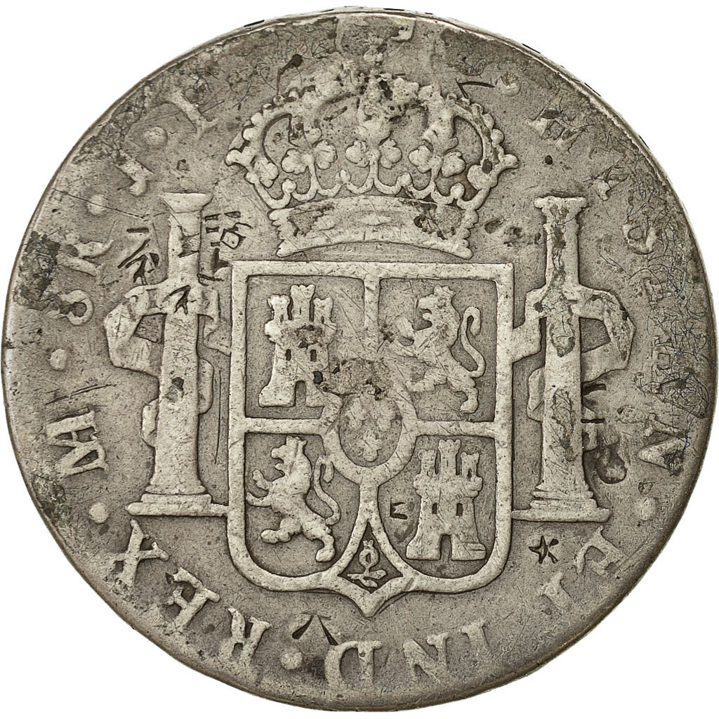 Coin, Peru, Charles IV, 8 Reales, 1803, Lima, VF(20-25), Silver, KM 97