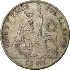 Moneta, Perù, SOUTH PERU, Sol, 1869, Lima, BB+, Argento, KM:196.3