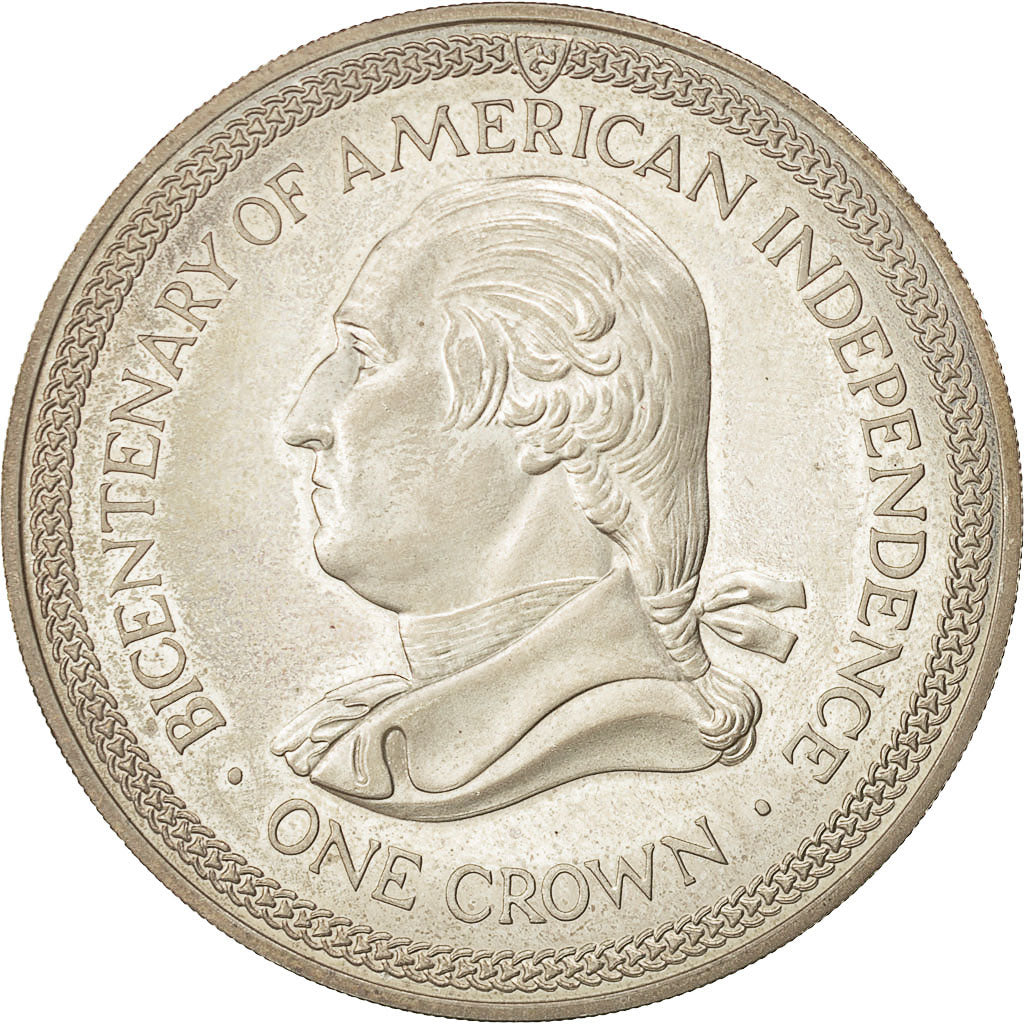 Coin, Isle of Man, Elizabeth II, Crown, 1976, MS(60-62), Silver, KM 37a