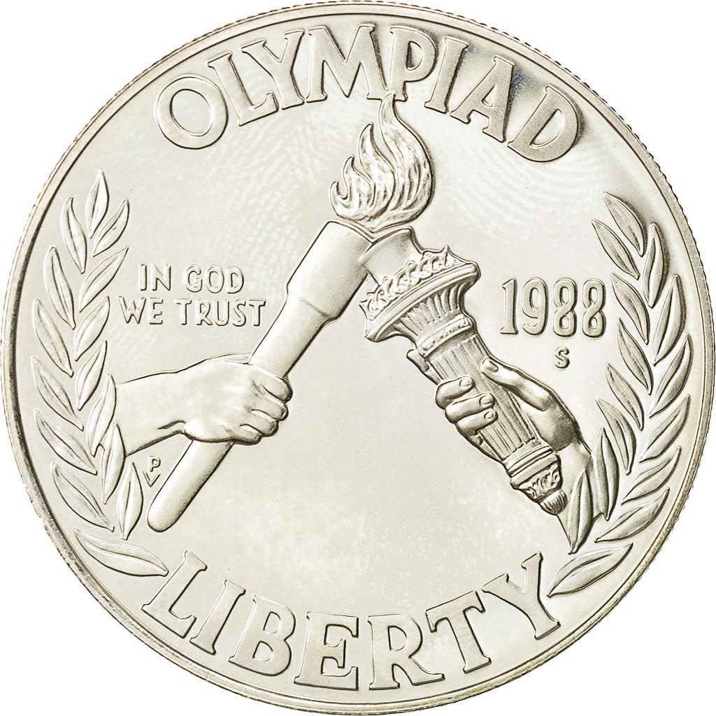 Coin, United States, Dollar, 1988 Olympics, MS(65-70), Silver, KM 222