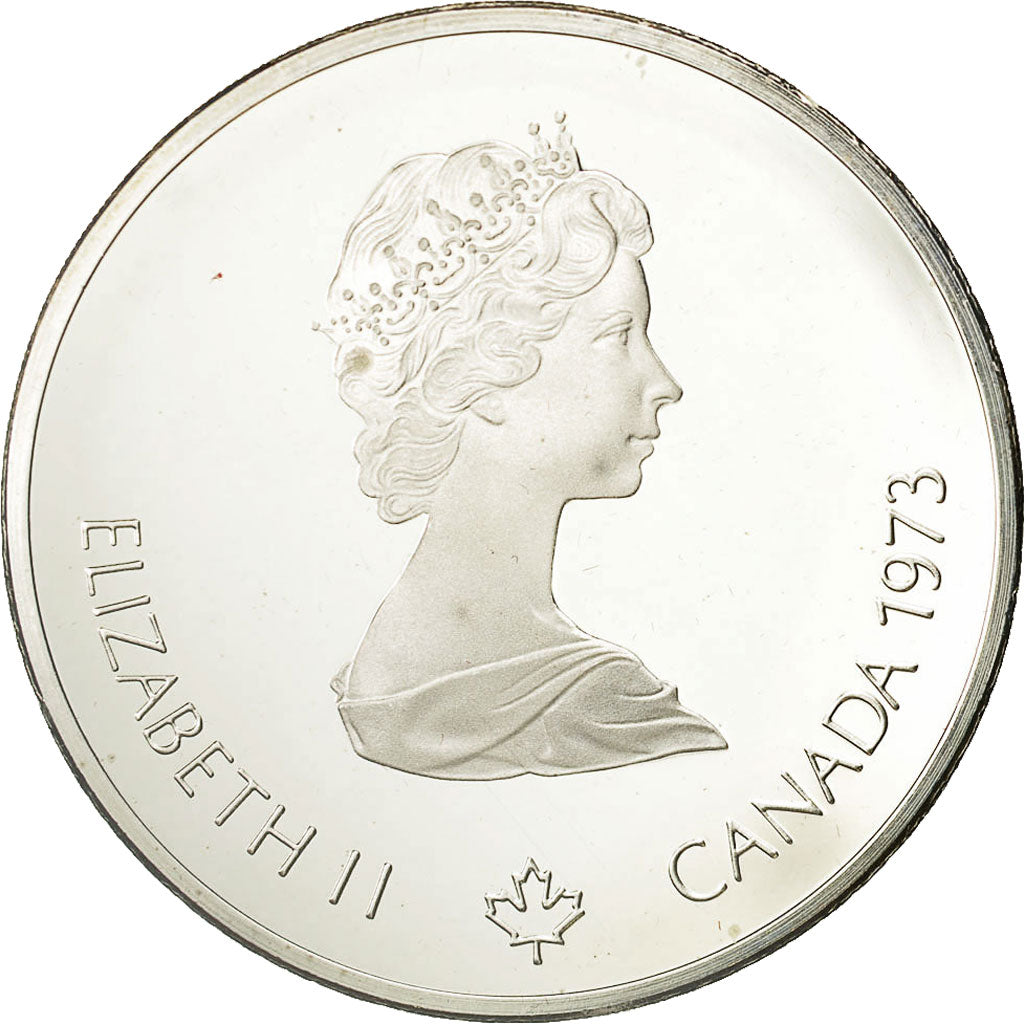Coin, Canada, Elizabeth II, 10 Dollars, 1973 Olympics, Ottawa, Silver, KM 86.1
